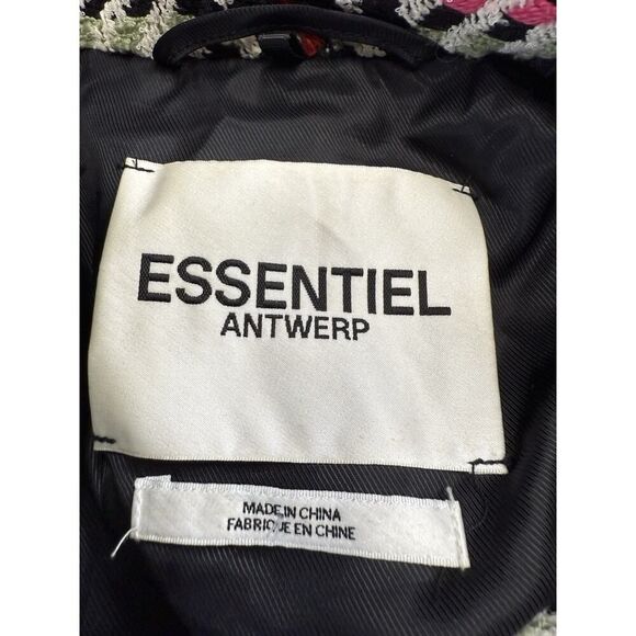 Essentiel Antwerp Checked Oversized Jacket XS Green Ecru Plaid Boxy Fit - Picture 8 of 12